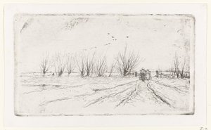 Winterlandschap met melkmeisjes door Anton Mauve