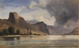 Kustlandschap met Bergen. Een Storm in Aantocht