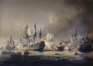 Een episode van de zeeslag in de Baai van Køge 1677