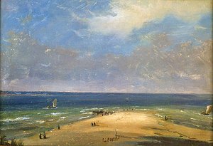 Het strand van Marseille door Anton Melbye