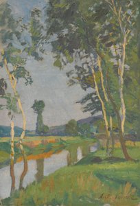 Sloveens: Berken aan het water