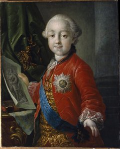 Portret van de grootvorst Pavel Petrovich Romanov (1754-1801), kind. Keizer van Rusland van 1796 tot 1801. Schilderij van Anton Pavlovich Losenko (1737-1773) door Anton Pavlovich Losenko
