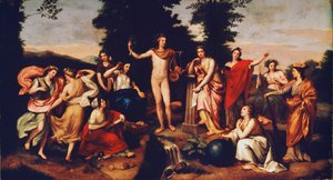 Apollo en de drie Gratiën, ca. 1750-60 door Anton Raphael Mengs