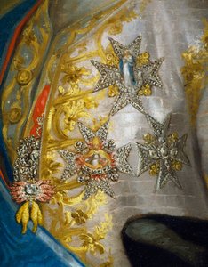 Portret van Don Luis Antonio Jaime de Bourbon, (detail) door Anton Raphael Mengs, circa 1774