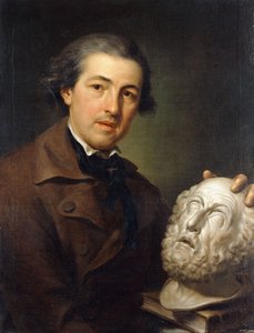 Portret van Giuseppe Franchi, halflang, met een buste van Homerus, ca. 1771-73