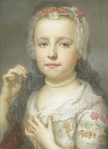 Portret van een jong meisje, waarschijnlijk Julie Carlotta Mengs, zuster van de kunstenaar door Anton Raphael Mengs