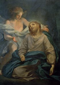 Bidden in de boomgaard door Anton Raphael Mengs