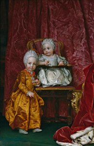 Spaans:  Los archiduques Fernando y María Ana de Austria Aartshertog Ferdinand en Aartshertogin Maria Anna van Oostenrijk door Anton Raphael Mengs