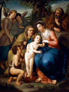 De Heilige Familie met Sint-Elizabeth, Sint-Johannes de Doper en twee engelen, door Anton Raphael Mengs