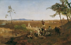 Uitzicht op Rome vanaf de Monte Mario door Anton Romako