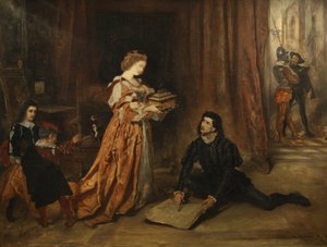Columbus en koningin Isabella door Anton Romako