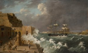 Havenscène, Malta door Anton Schranz