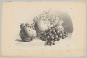 Pompoen, bessen, druiven en perziken