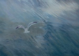 Meeuw vliegt weg, 2012 door Antonia Myatt