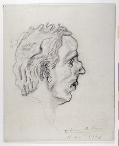 Portret van de dichter Jacques Prevel (1915-1951) in profiel - 11 mei door Antonin Artaud