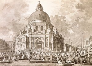 Hertogelijke festiviteiten, Doge en Signoria van Venetië op het jaarlijkse feest van Onze-Lieve-Vrouw van Gezondheid door Antonio (after) Canaletto