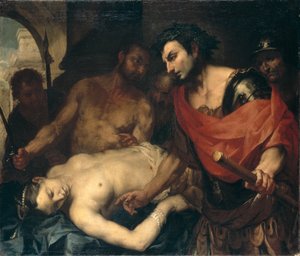 Nero met het lijk van zijn moeder Agrippina