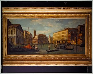 Uitzicht op het kanaal door Antonio (studio of) Canaletto