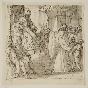 Een ambassadeur van de Barbarigo-familie ontvangen in audiëntie door een koning. Studie voor een fresco in Villa Barbarigo, Noventa Vicentina