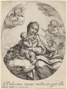Maagd en Kind op een Wolk door Antonio Balestra