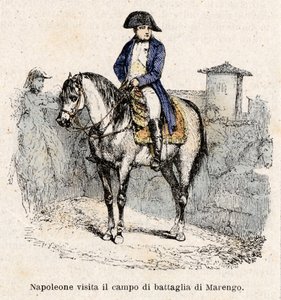 Napoleon Bonaparte in Italië, bezoekt het slagveld van Marengo door Antonio Bonamore