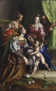 Madonna en Kind met St. Joseph, St. Catherine en St. Agnes