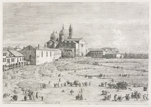 Gezichten: Kerk van Sint Justina in Prà della Valle, Padua, 1735-1746 door Giovanni Antonio Canal