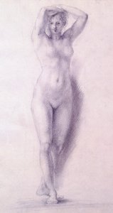 Vrouwelijke figuur met opgeheven armen door Antonio Canova (1757-1822), tekening