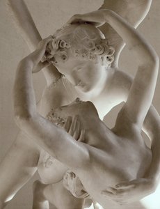 Psyche weer tot leven gewekt door de kus van Amor ... door Antonio Canova