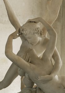 Psyche weer tot leven gewekt door de kus van Amor ... door Antonio Canova