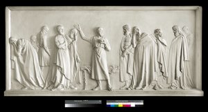 Socrates drinkt de beker met gif (gips) door Antonio Canova