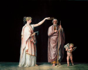 De muze Calliope en Homerus. Tempera door Antonio Canova (1757-1822), circa 1798. door Antonio Canova