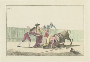 Plaat V (uit de serie Colección de las principales suertes de una corrida de toros) door Antonio Carnicero