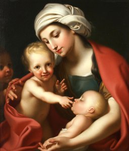 Caritas met drie kinderen