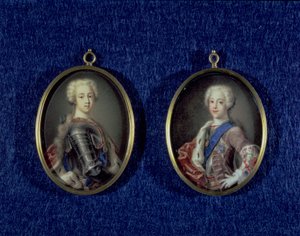 Prins Henry Benedict Stuart (1725-1807) en Prins Charles Edward Stuart (1720-88), ca. 1734 door Antonio David