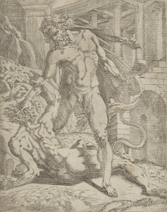 Hercules en Cacus, 1540-45 door Antonio Fantuzzi