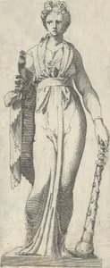 Melpomene, van de Mattei sarcofaag, Rome, 1540-45 door Antonio Fantuzzi