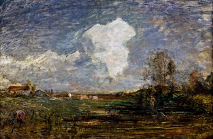 Een studie voor De wolken, door Antonio Fontanesi, Italië door Antonio Fontanesi