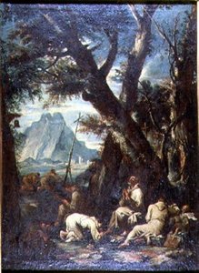 Platteland met Kluizenaars, ca.1700-10 door Antonio Francesco Peruzzini