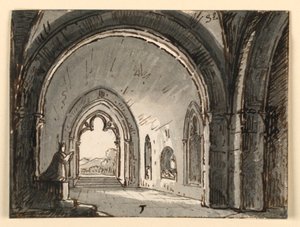 Interieur van kerk nabij Faenza door Antonio Giuseppe Basoli