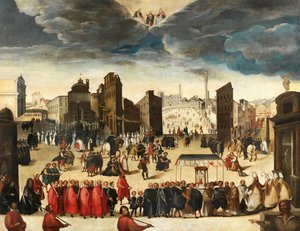 De processie ter viering van de wijding van de Insigne Collegiata di Santa Maria, 23 oktober 1611