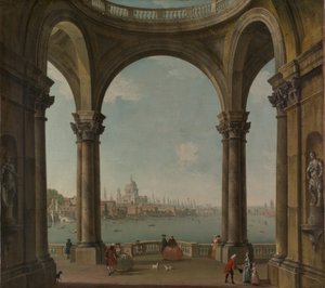 Capriccio met St. Pauls en oude Londense brug