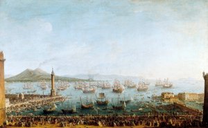 Vertrek van Karel van Bourbon naar Spanje, gezien vanaf de haven