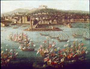 Het inschepen van Karel III in de haven van Napels voor Spanje, 06/10/1759