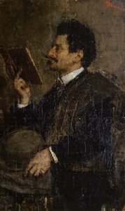 Portret van criticus Saverio Kambo door Antonio Mancini