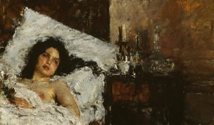 Rustend, ca. 1887 door Antonio Mancini