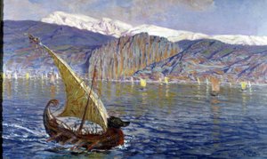 Der Libanon vom Meer aus von Antonio Munoz Degrain