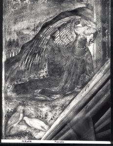 Aartsengel Gabriël, detail van de Annunciatie door Antonio Pisanello
