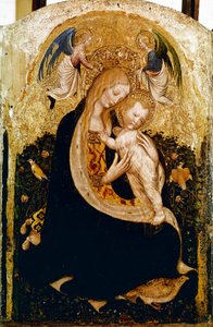 De Madonna met kwartel. Tempera op hout door Pisanello door Antonio Pisanello