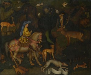 Het visioen van Sint Eustachius door Antonio Pisanello